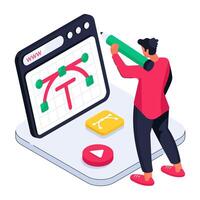 Modern style illustration of text tool vector