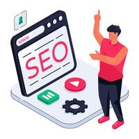 Conceptual isometric design illustration of se website vector
