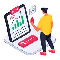 Colored design illustration of seo report vector