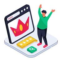 An illustration design of king website vector