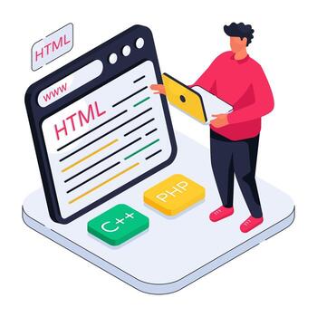 único diseño ilustración de html sitio web vector