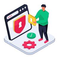 Modern design illustration of web security vector