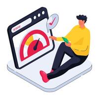 Modern design illustration of web speed optimization vector