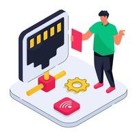 Perfect design illustration of ethernet port vector