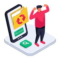 A unique design illustration of data recover vector