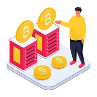 Creative design illustration of bitcoin server vector