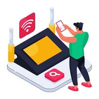Modern design illustration of wifi router vector
