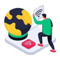 A unique design illustration of global wifi vector