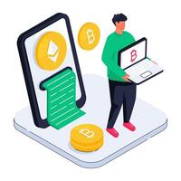 Creative design illustration of ethereum invoice vector