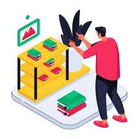 Premium download illustration of books rack vector