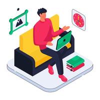 A unique design illustration of home office vector
