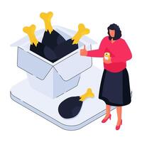 A perfect design illustration of drumstick box vector