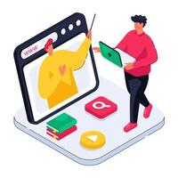 Perfect design illustration of online Lecture vector
