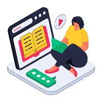 An illustration design of web reading vector