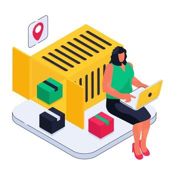 moderno diseño ilustración de envase cargando vector