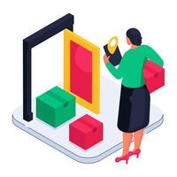 Conceptual design illustration of door delivery vector