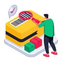 An illustration design of barcode analysis vector