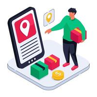 Perfect design illustration of mobile parcel location vector