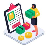 An illustration design of logistic contract vector