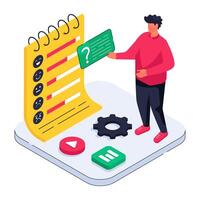 Modern design illustration of survey list vector