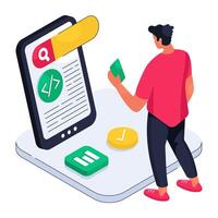 A unique design illustration of mobile coding vector