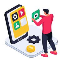 Modern design illustration of mobile setting vector