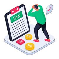 Modern design illustration of tax paper vector