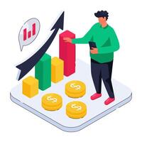 A beautiful design illustration of bar graph vector