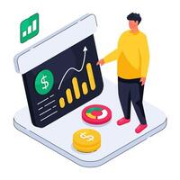 A trendy design illustration of business graph vector