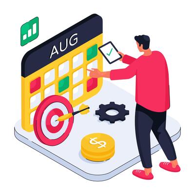 Creative design illustration of calendar target