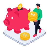 An illustration design of piggy bank vector