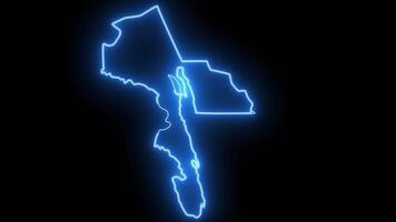 map of Haines in Alaska with a blue glowing neon effect video
