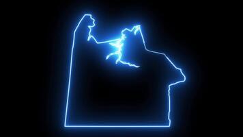 map of the Chesapeake in Virginia with a blue glowing neon effect video