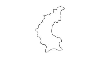 outline map of Ainaro in the east of Leste video
