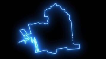 map of Berkeley in California with a blue glowing neon effect video