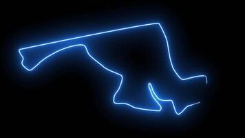 map of Ocean View in Delaware with a neon effect that glows blue video