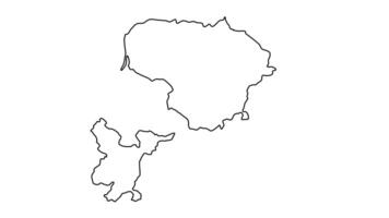 outline sketch map of Vilnius in Lithuania video