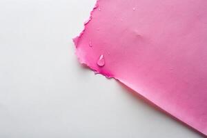 Grey ripped wet paper at white background for your presentation background photo