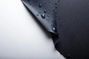 Grey ripped wet paper at white background for your presentation background photo