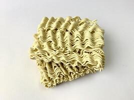 pile of indomie on a white background. photo