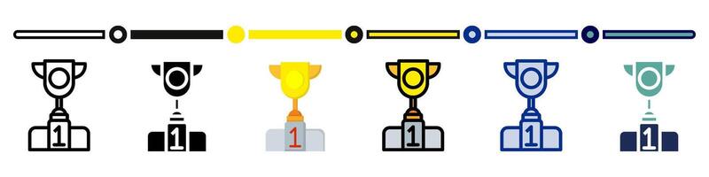 Competition icon collection. 6 Various style icons. For sign, symbol, element, presentation, infographic or web graphics. Illustration. vector