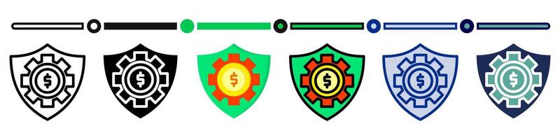 Safety management icon collection. 6 Various style icons. For sign, symbol, element, presentation, infographic or web graphics. Illustration. vector