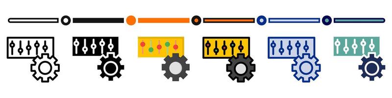 Quality control icon collection. 6 Various style icons. For sign, symbol, element, presentation, infographic or web graphics. Illustration. vector