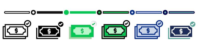 Savings icon collection. 6 Various style icons. For sign, symbol, element, presentation, infographic or web graphics. Illustration. vector
