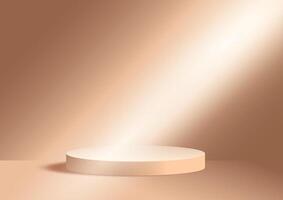 Minimal display background with spotlight shining down on an empty podium vector