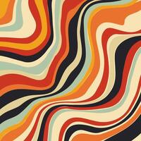 Retro styled abstract distorted line design background vector