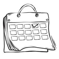 CALENDAR DOODLE STYLE HAND DRAWN ILLUSTRATION vector