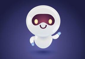 Illustration of cute robot. icon for chatbot in realistic style. vector