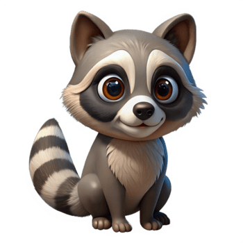 tecknad serie stil illustration av söt tvättbjörn isolerat på en transparent bakgrund png