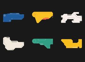 Futuristic element. Cyberpunk decals set. Hud interface design . vector
